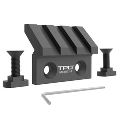 TPO 45-degree offset rail mount fits M-LOK for flexible accessory positioning.