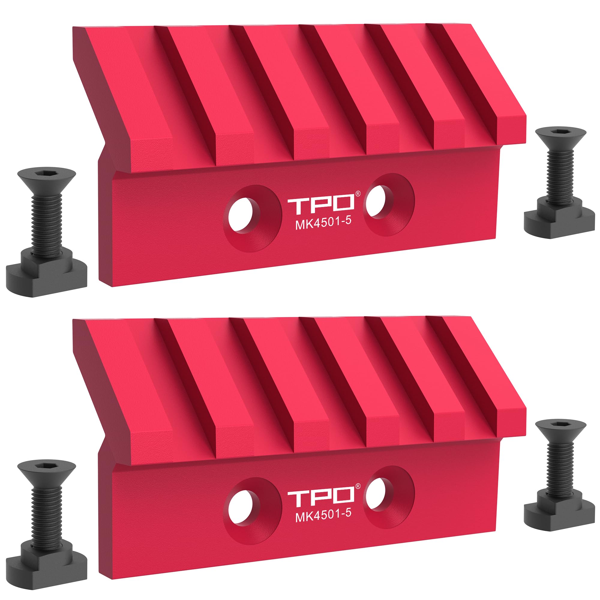TPO 45-degree offset rail mount for M-LOK on a 21mm rail showing side attachment point.