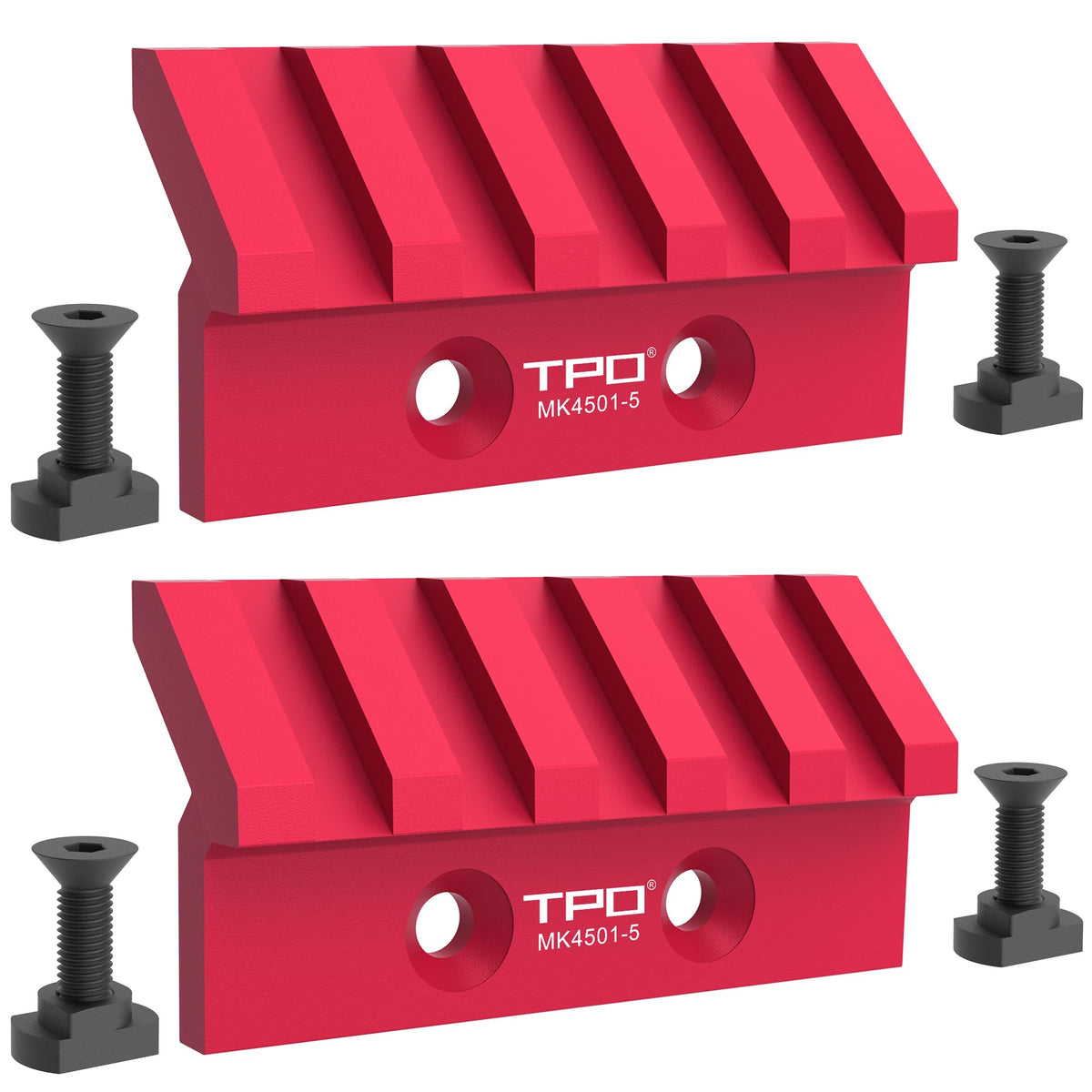 TPO 45-degree offset rail mount for M-LOK on a 21mm rail showing side attachment point.