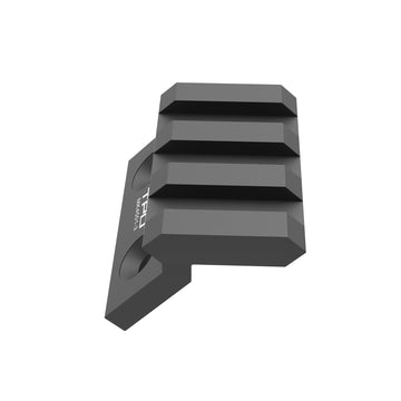TPO aircraft-grade aluminum offset mount with black anodized finish.