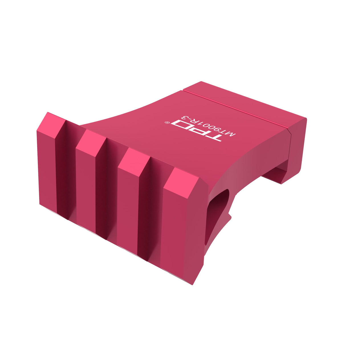 TPO 90-degree offset mount in red 3-slot design for quick accessory access.