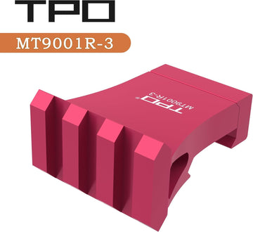 TPO offset rail mount in red with 5-slot alignment for versatility.