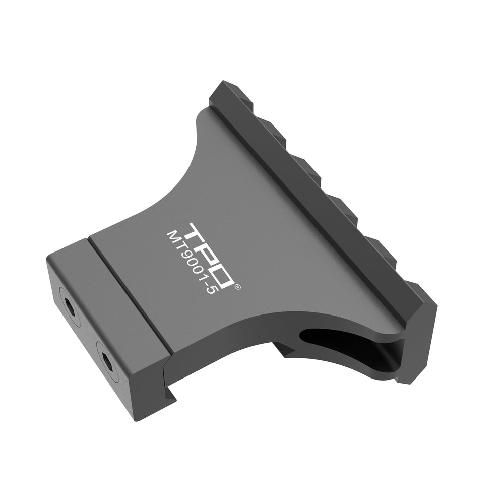 TPO compact offset rail mount fits rifles and airsoft guns.