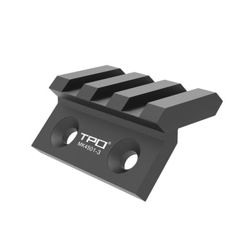 TPO offset rail supports flashlights and red dot sights.