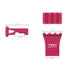 Durable aluminum offset mount withstands recoil with a low-profile form.