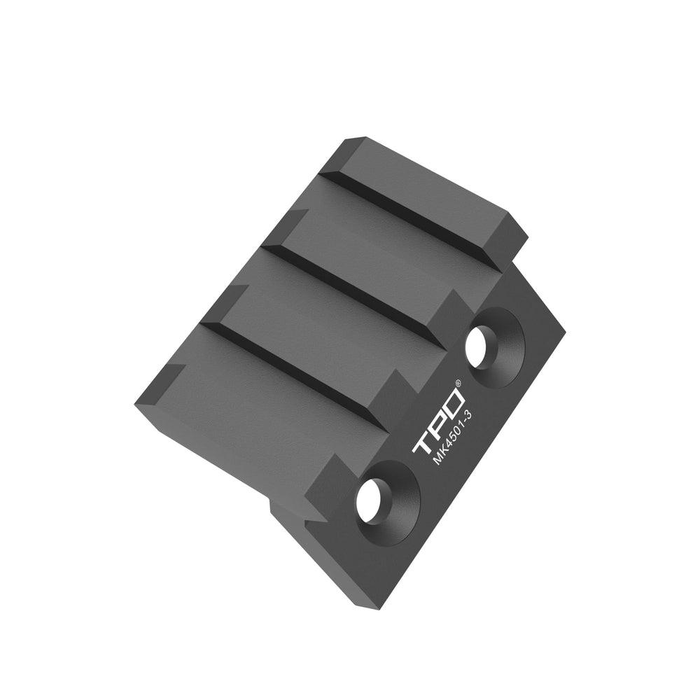 TPO easy-install 3-slot rail locks firmly into M-LOK.