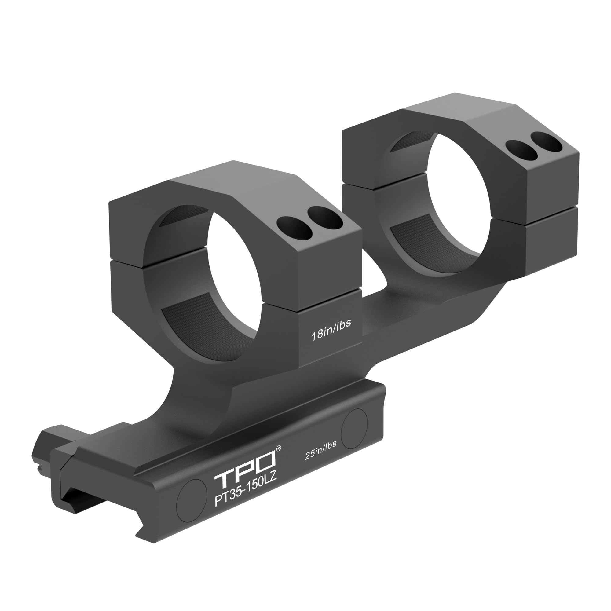 TPO GIII 1-5in height mount elevates optics for quick sighting.