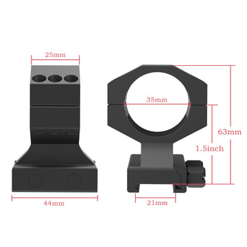 TPO GIII 35mm rings with black anodized finish for corrosion resistance.