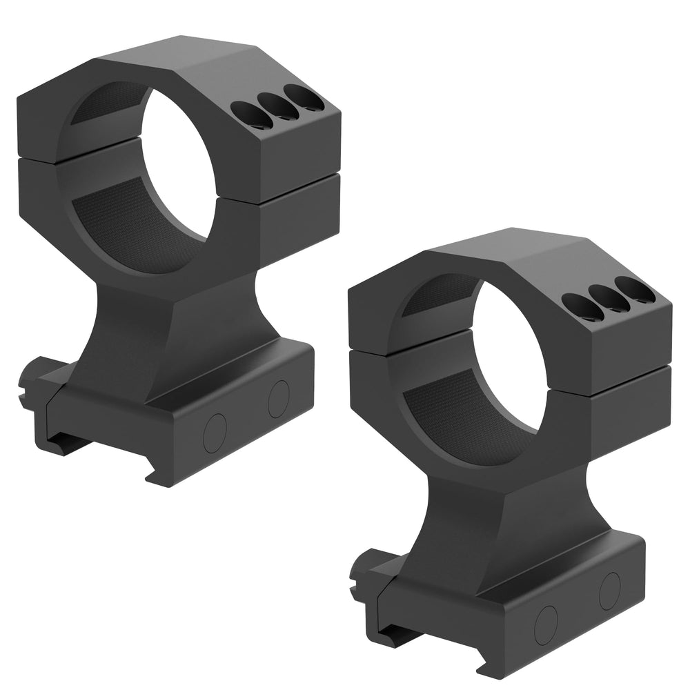 Close-up of TPO GIII 35mm scope rings showing the durable anodized finish.