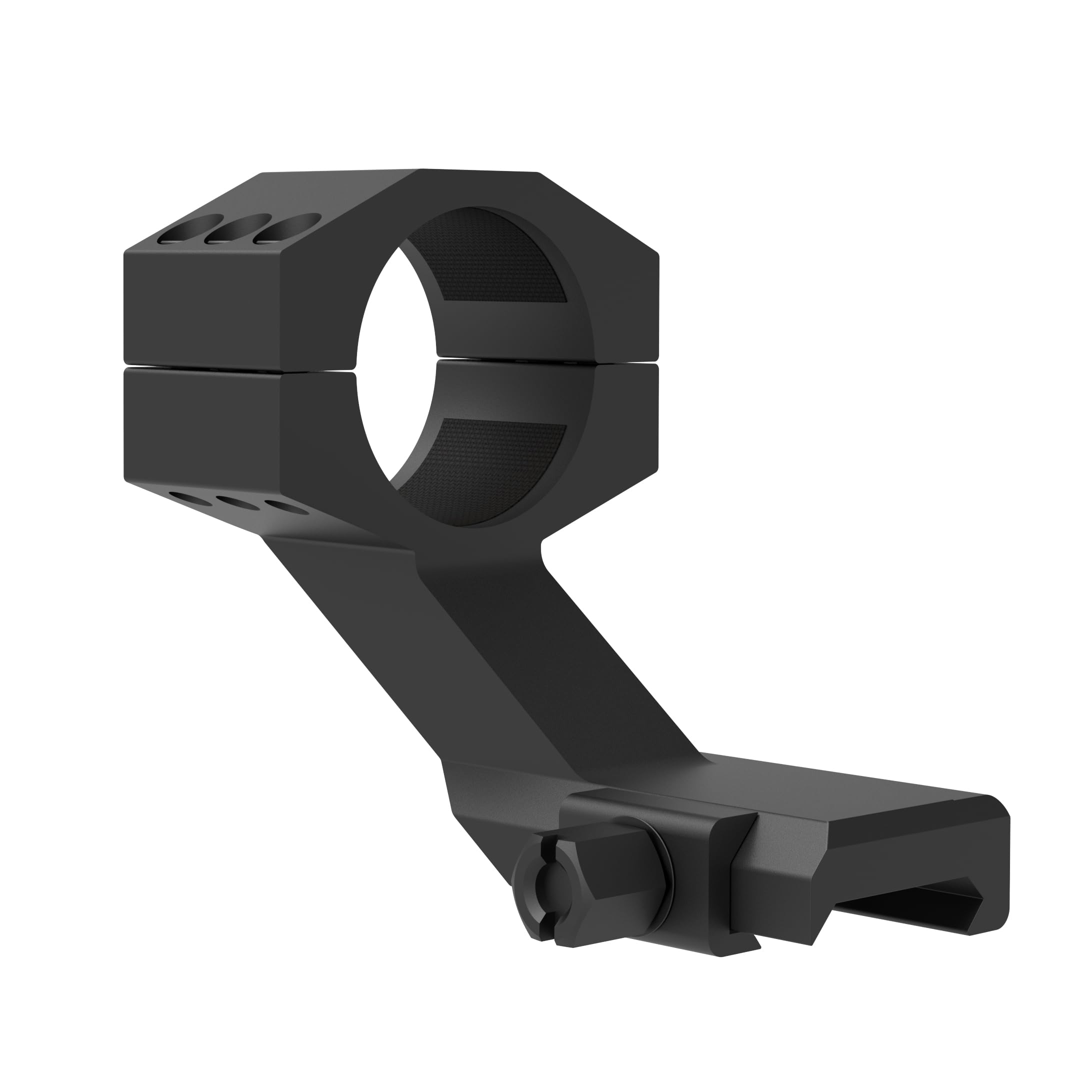 Matte black anodized finish reduces glare and resists corrosion