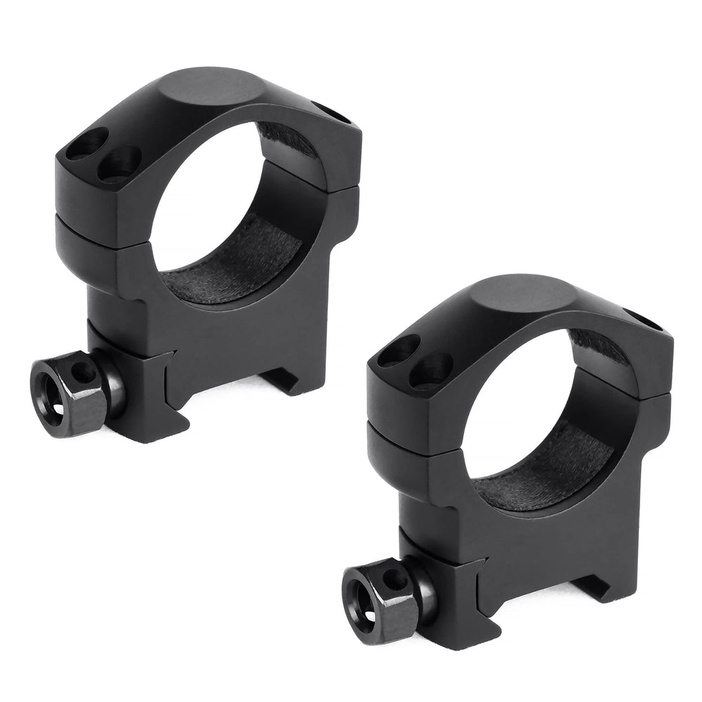 TPO LD30M 30mm scope rings mounted on Picatinny rail for secure alignment