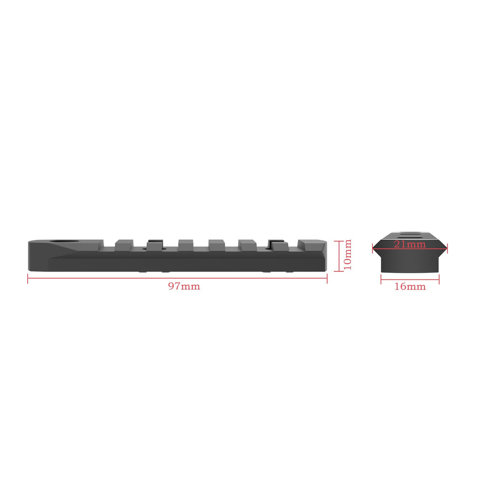 TPO Mlok-compatible rail for quick M-LOK attachment.