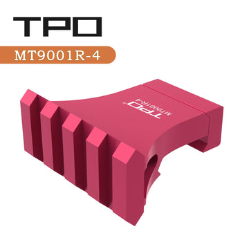 TPO red 4-slot offset mount closeup highlights durable aluminum construction
