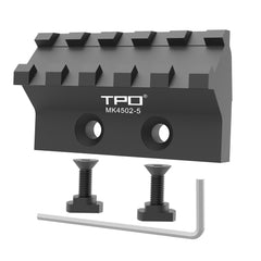 TPO offset rail mount with five slots fits M-LOK for versatile accessory layouts.