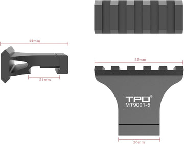 TPO offset rail mount close-up shows durable aluminum construction.