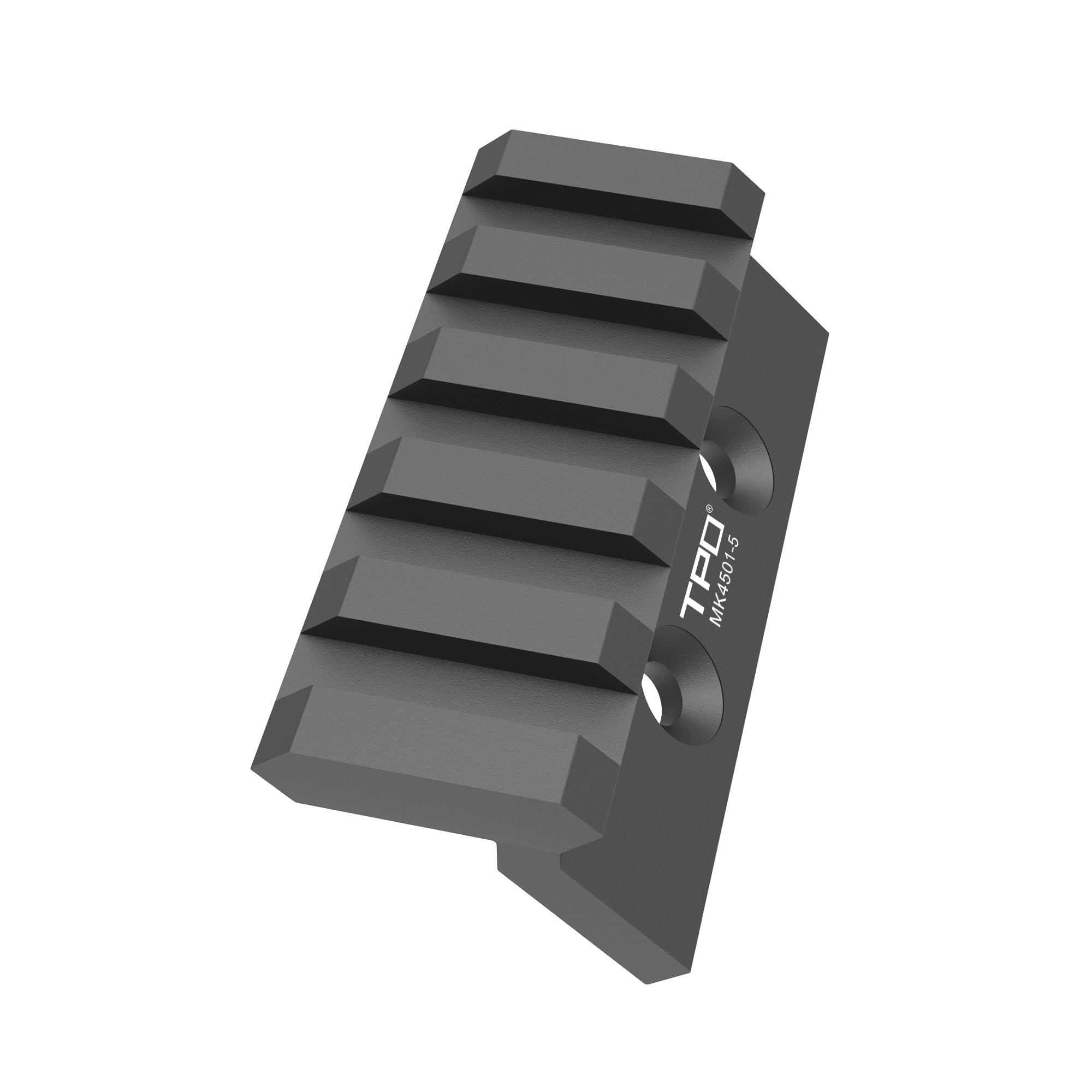 TPO offset mount securing multiple accessories on a rail system