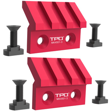 TPO offset rail mount on M-LOK, front view with quick accessory access.
