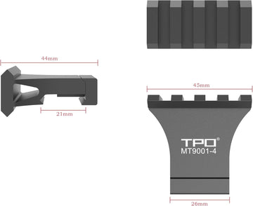 TPO offset rail mount side view highlights slim profile.