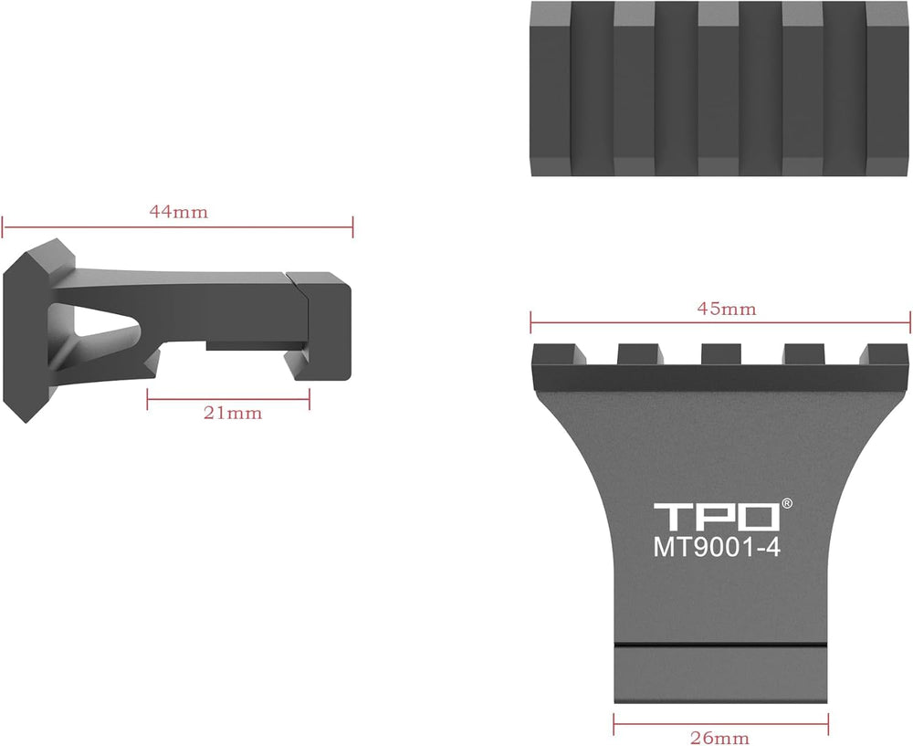 TPO offset rail mount side view highlights slim profile.
