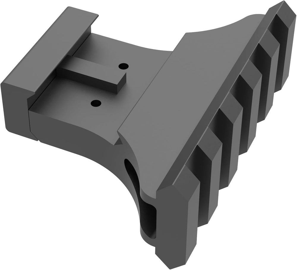 TPO offset rail mount thumb-nut enables tool-free installation.