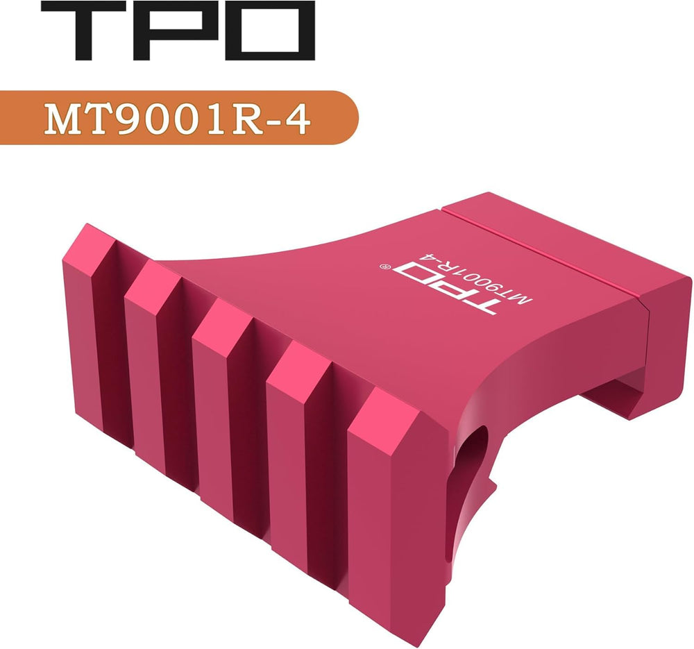 TPO offset rail mount shown with a thumb-nut for tool-free mounting.