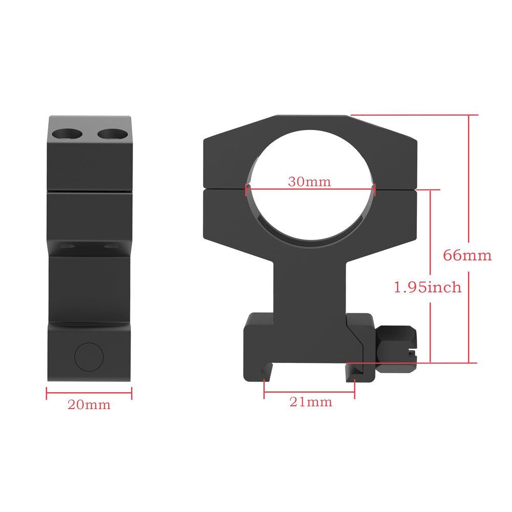 TPO precision CNC machined scope mount with a durable black anodized finish.