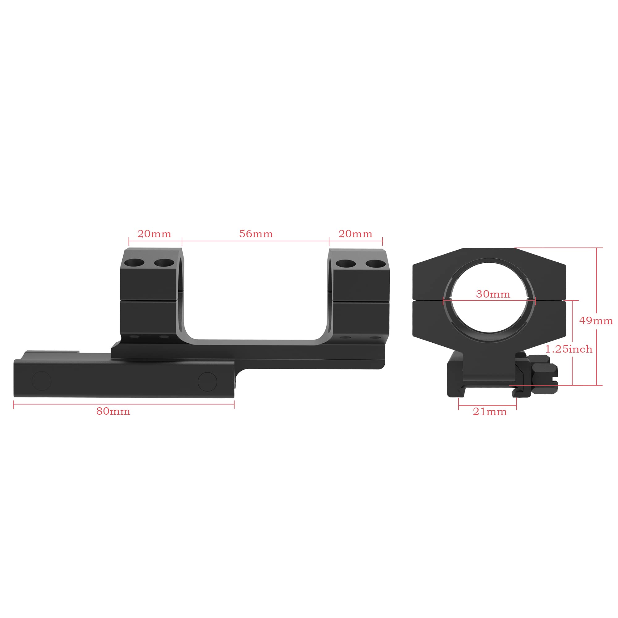 TPO PT30-125Z built-in cushion tape prevents scope slippage.