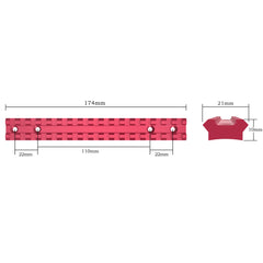 TPO Savage Axis red rail mount with screws, highlights included hardware for easy installation.