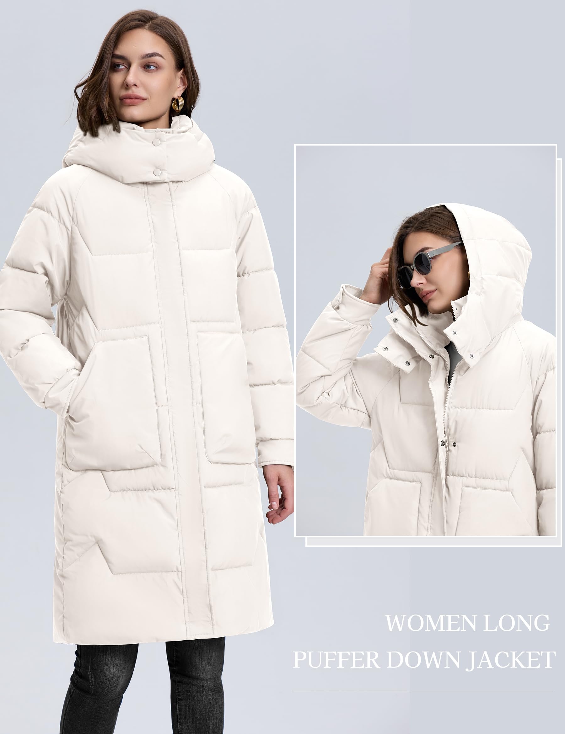 TQD long puffer coat cargo pockets emphasize convenience for everyday storage.