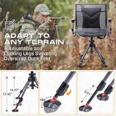 TR 360 Degree Swivel Hunting Blind Chair armrests adjustable for personalized comfort while seated