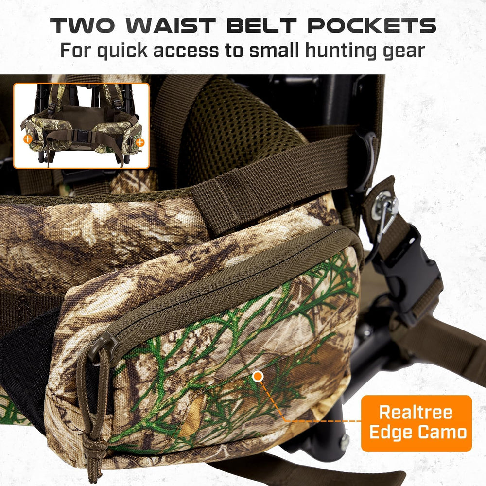 TR aluminum external frame backpack high-load capacity demonstrates three adjustable length straps.