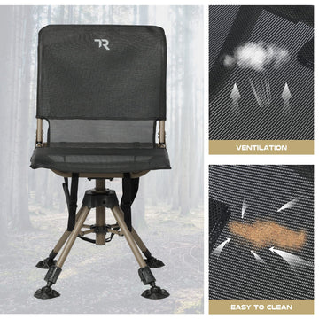 TR Hunting Chair 400-lb capacity supports heavier users with stability.