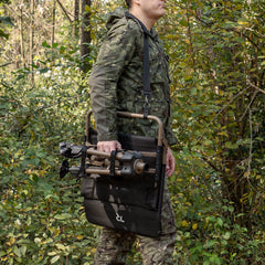 TR Hunting Chair folded compact shows easy transport between hunts.
