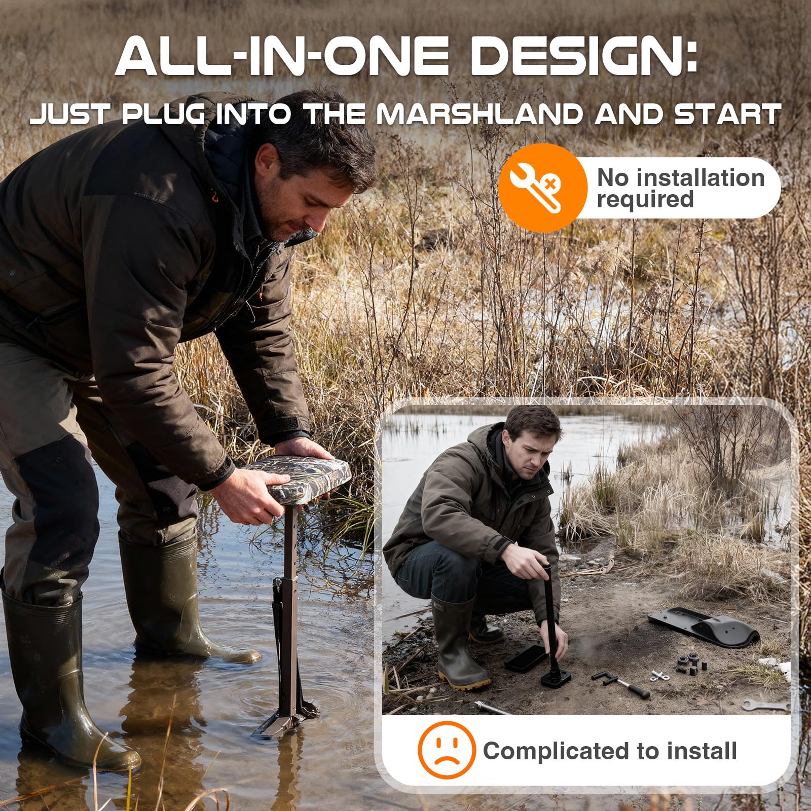 TR Mud Seat portable marsh seat folds for easy transport