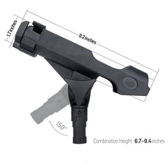 Rod holder mounted on kayak track rail