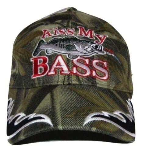 Trade Winds Kiss My Bass camo cap with adjustable strap for all-day wear