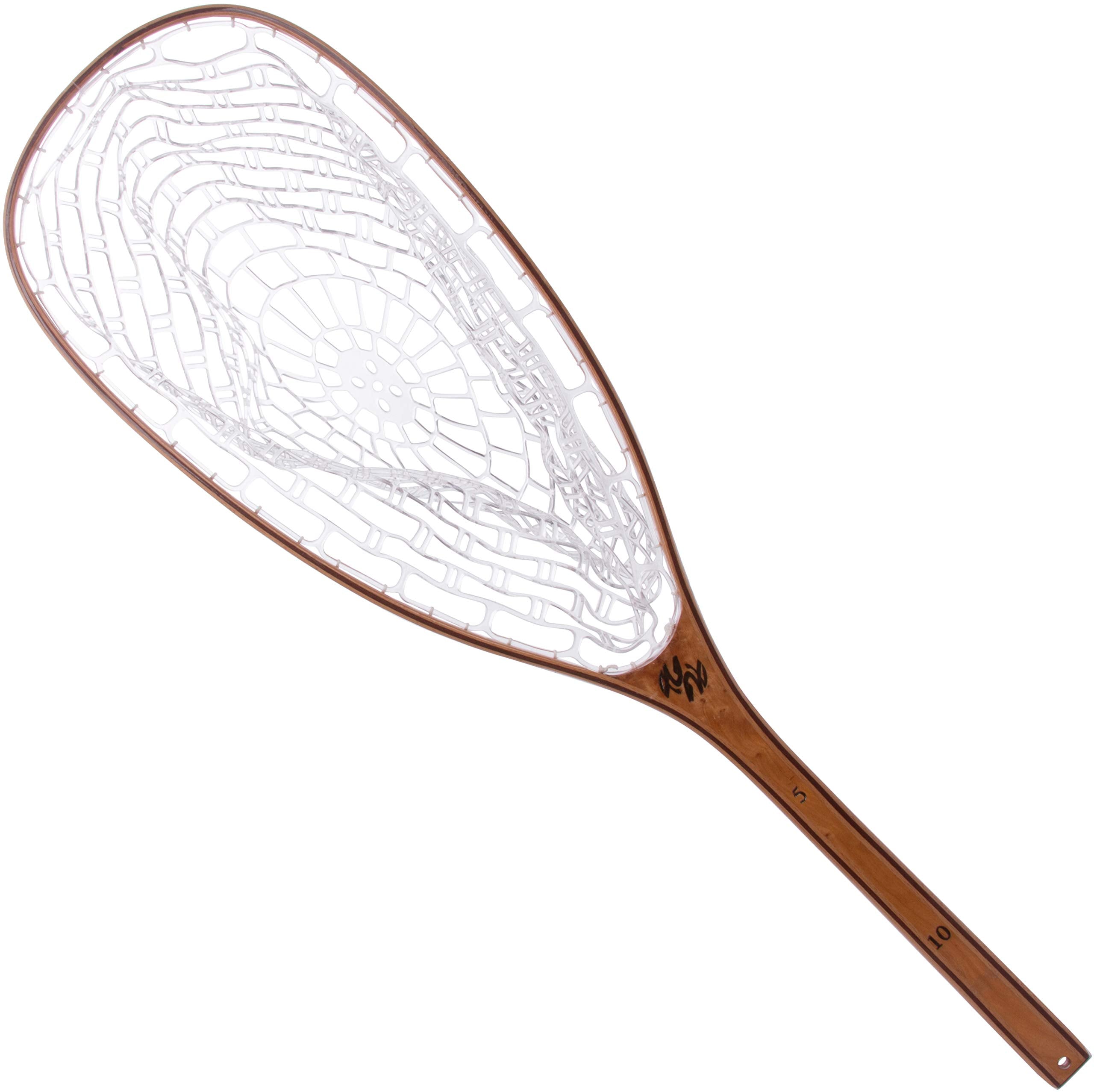 Trademark Innovations fly fishing net in beech wood with long reach for trout landing
