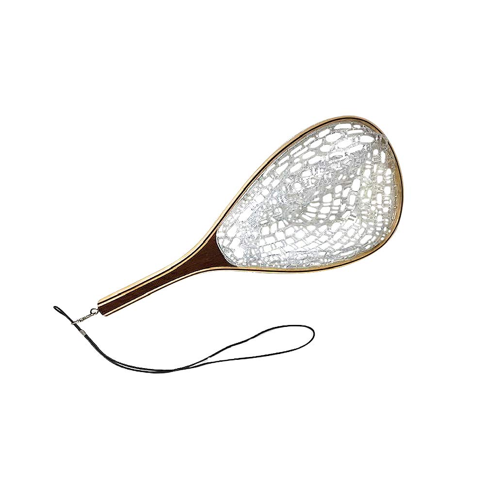 Trademark Innovations fly fishing net with sapele wood for gentle trout landings.