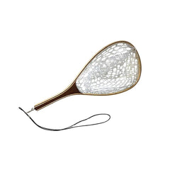 Trademark Innovations fly fishing net with sapele wood for gentle trout landings.