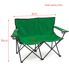Trademark Innovations steel frame supports two adults for sturdy outdoor seating.