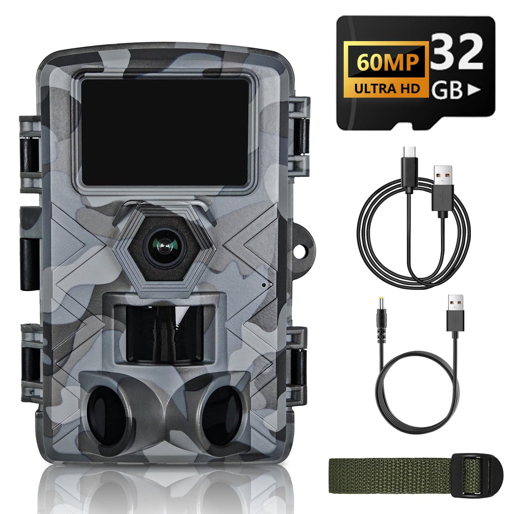 Trail camera showing 60MP hunting mode with WiFi indicator