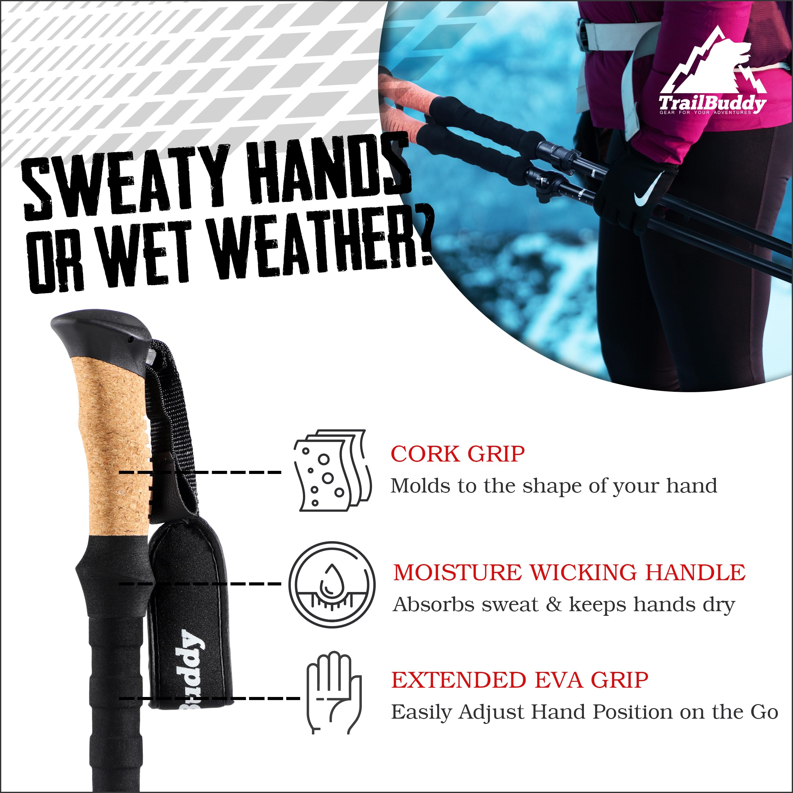 TrailBuddy 7075 aluminum construction provides strong lightweight support