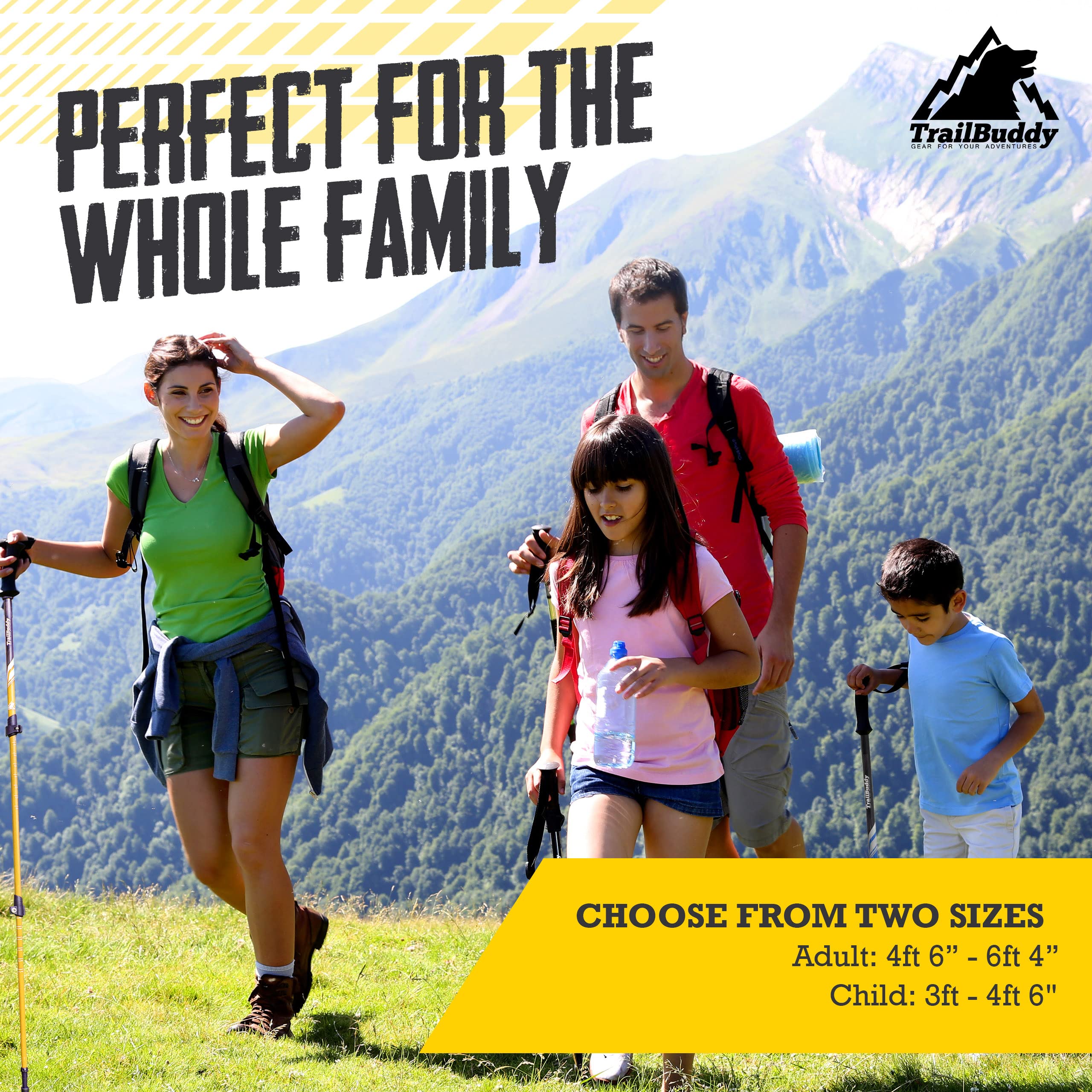 TrailBuddy aqua color poles in junior size for kids.