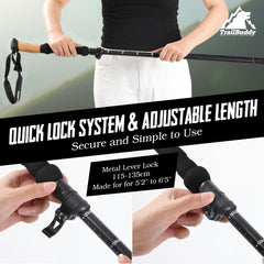 TrailBuddy Cork + EVA grip enhances grip in wet or sweaty conditions
