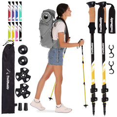 TrailBuddy Trekking Poles extended for stable footing on rugged trails