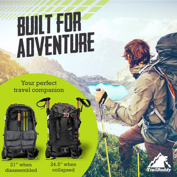TrailBuddy Trekking Poles folded design ready for backpack travel