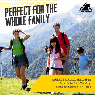 TrailBuddy Trekking Poles secure tips keep accessories attached in snow or mud