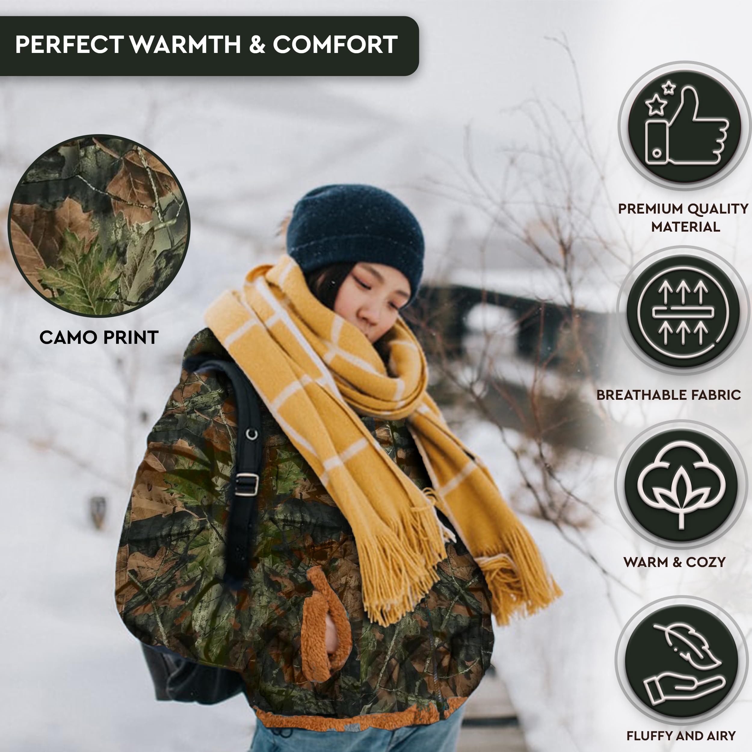 TrailCrest kangaroo pockets sherpa jacket keeps hands warm during active outdoor days.