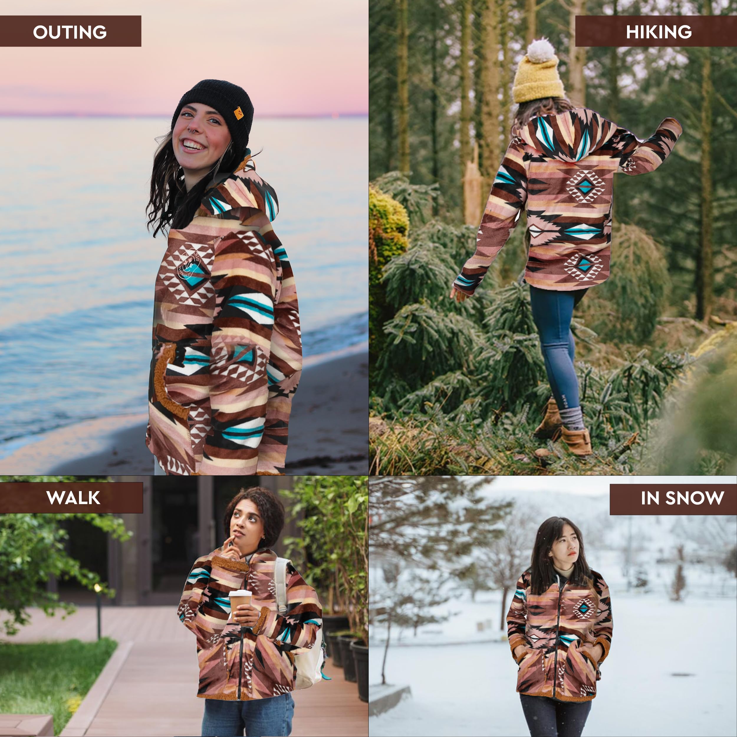 TrailCrest Ladies Sherpa-lined Hooded Jacket fabric close-up shows plush texture
