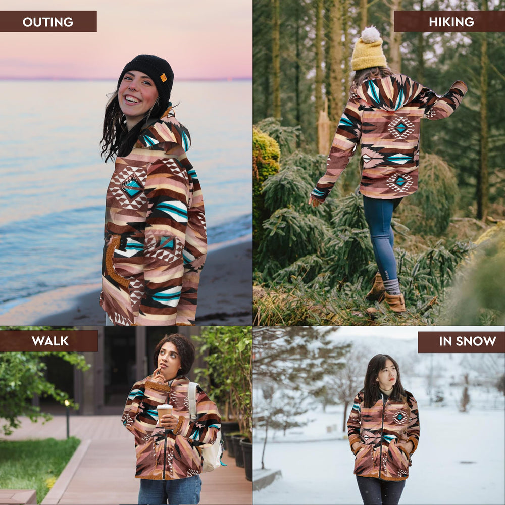 TrailCrest Ladies Sherpa-lined Hooded Jacket fabric close-up shows plush texture